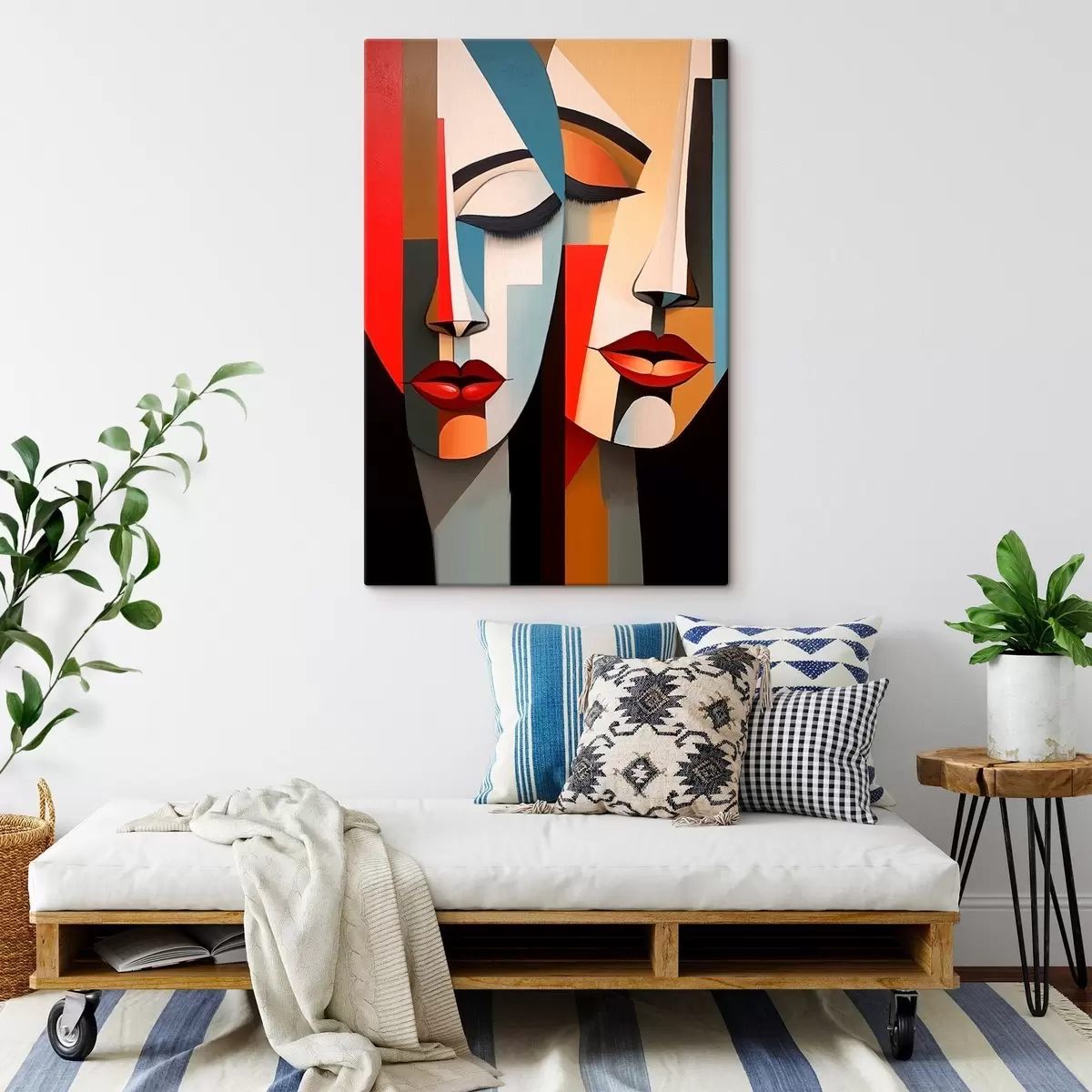 murales de pared Rostros femeninos abstractos s45967
