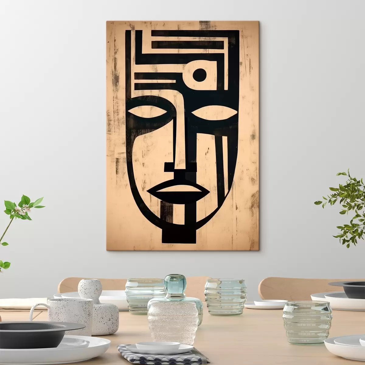 murales de pared Cara abstracta geométrica s45970