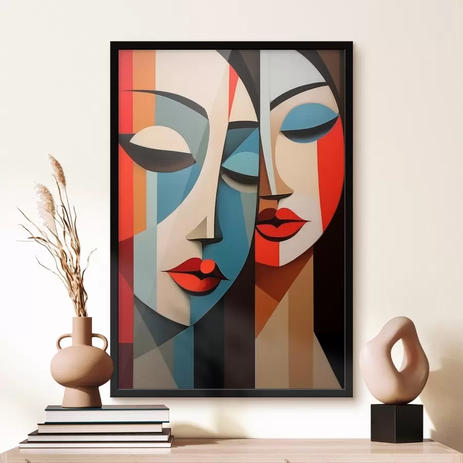 murales de pared Retrato femenino geométrico f45966