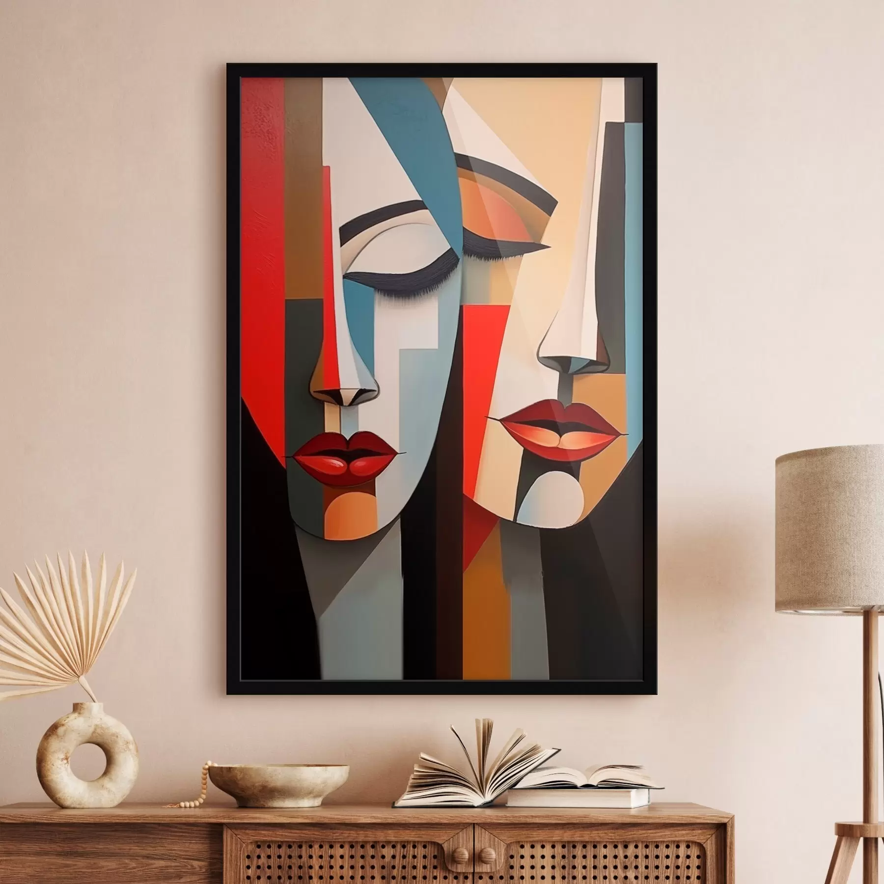 murales de pared Rostros femeninos abstractos f45967