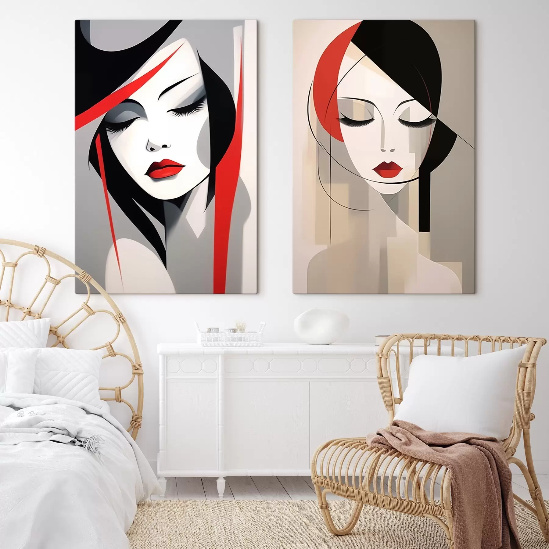 murales de pared Retratos femeninos abstractos m00774