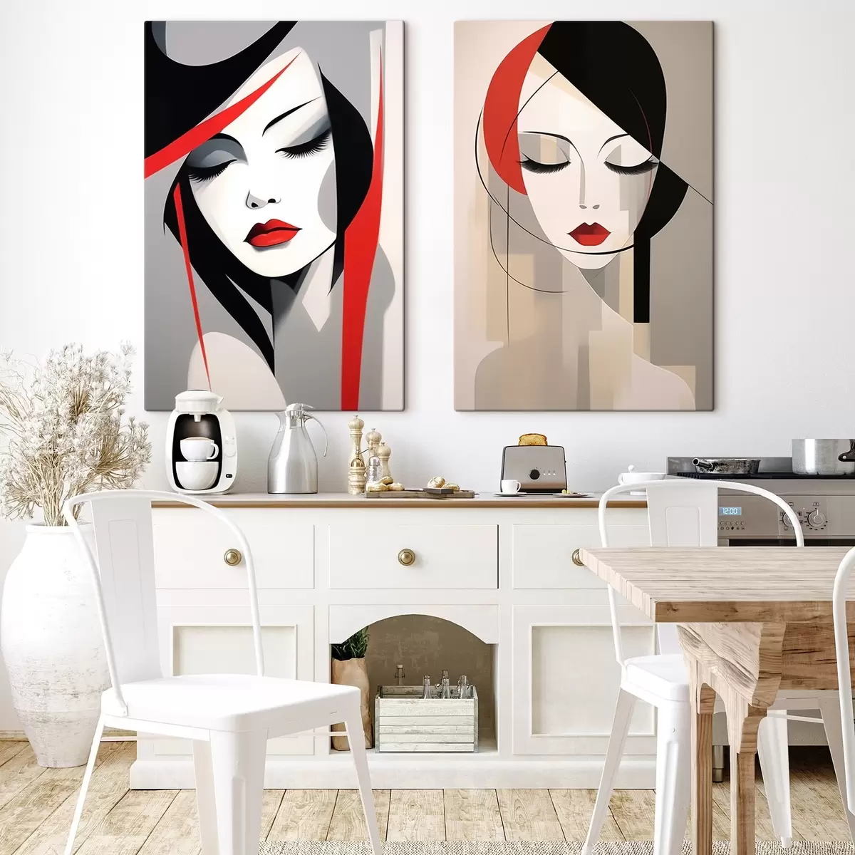 murales de pared Retratos femeninos abstractos m00774