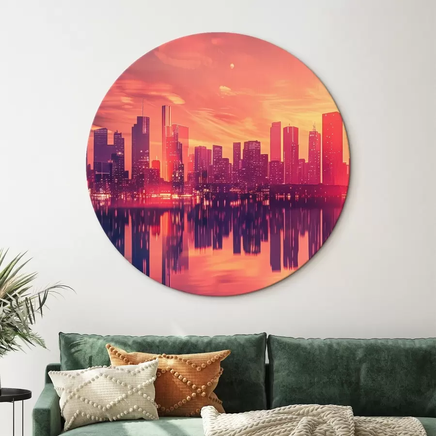 murales de pared Ciudad al atardecer r45658