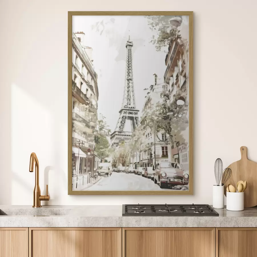 murales de pared Imagen de París, imitación de pintura f45668