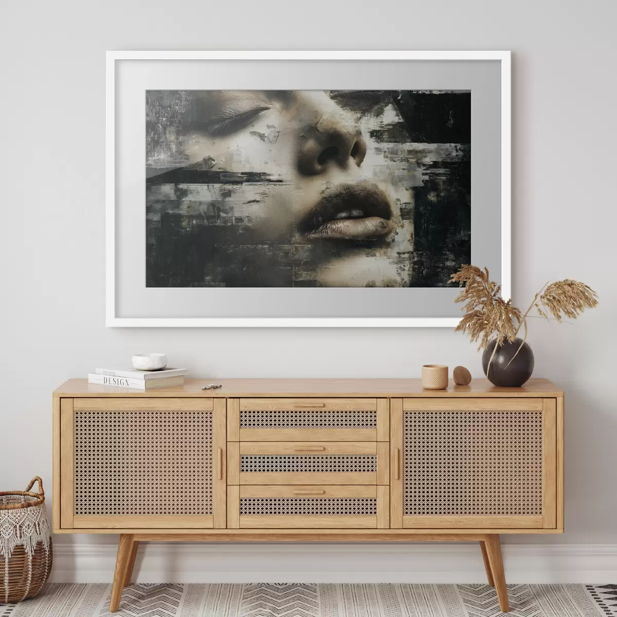 Poster Retrato femenino abstracto con efecto glitch y texturas f45873
