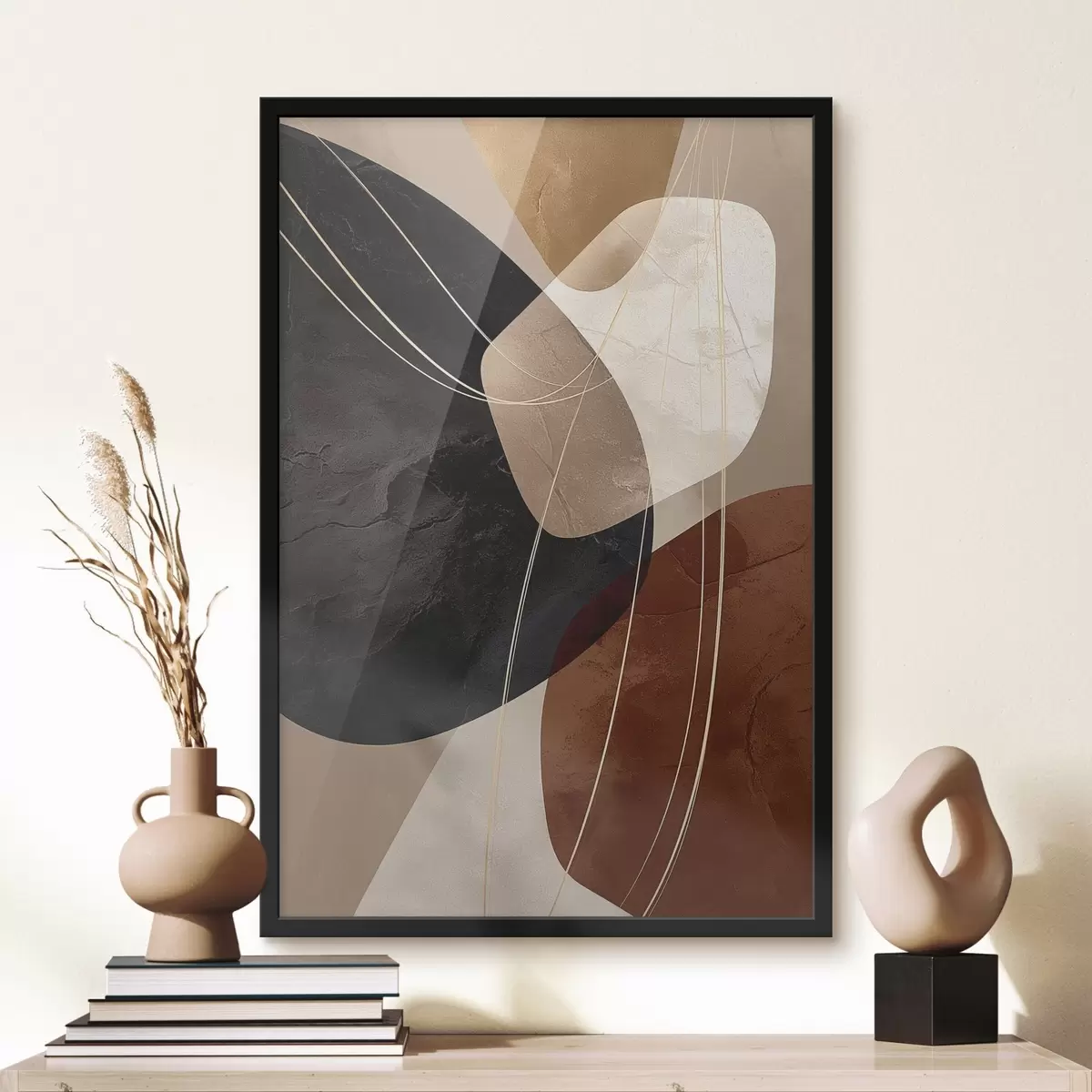 Poster Formas geométricas en una paleta cálida, líneas finas f45879