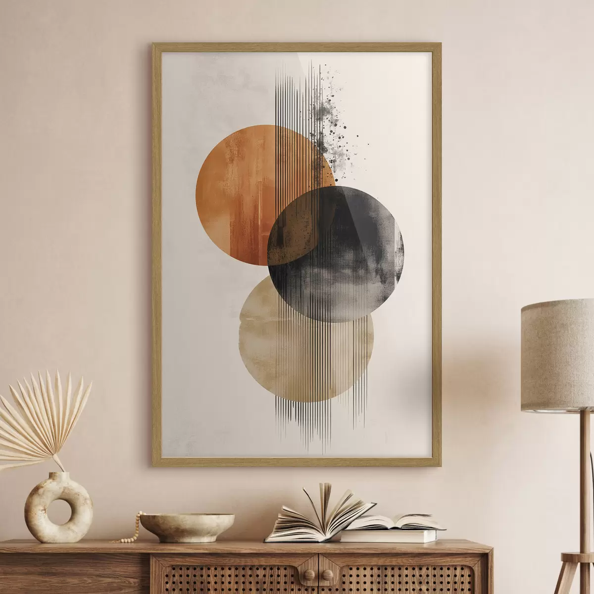 Poster Círculos de ocre y tinta f45885