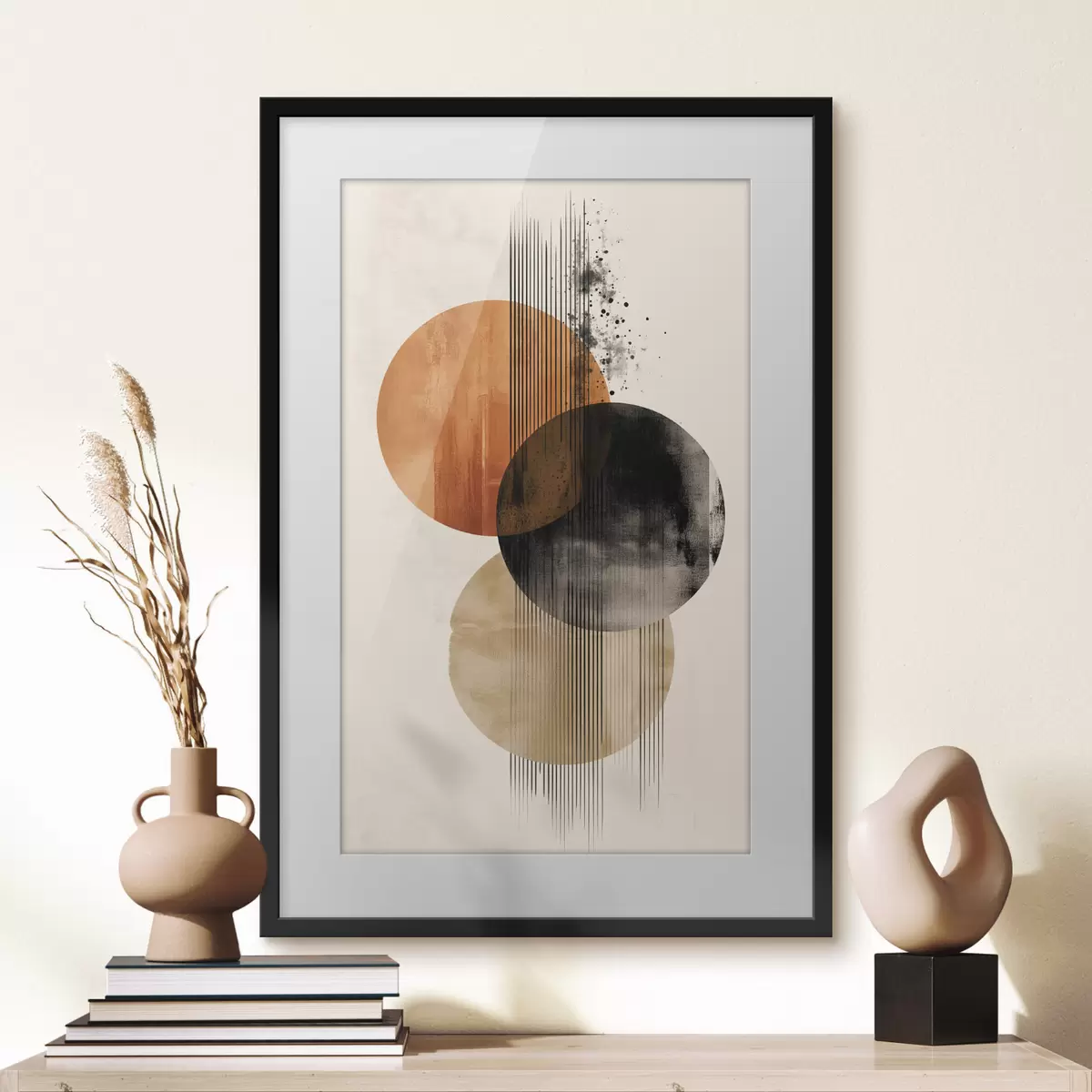 Poster Círculos de ocre y tinta f45885
