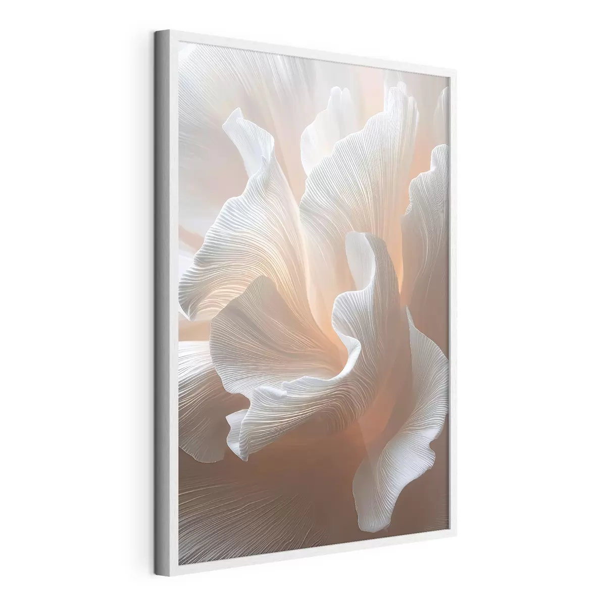 Poster Pétalos blancos y vaporosos con un cálido brillo melocotón f45909