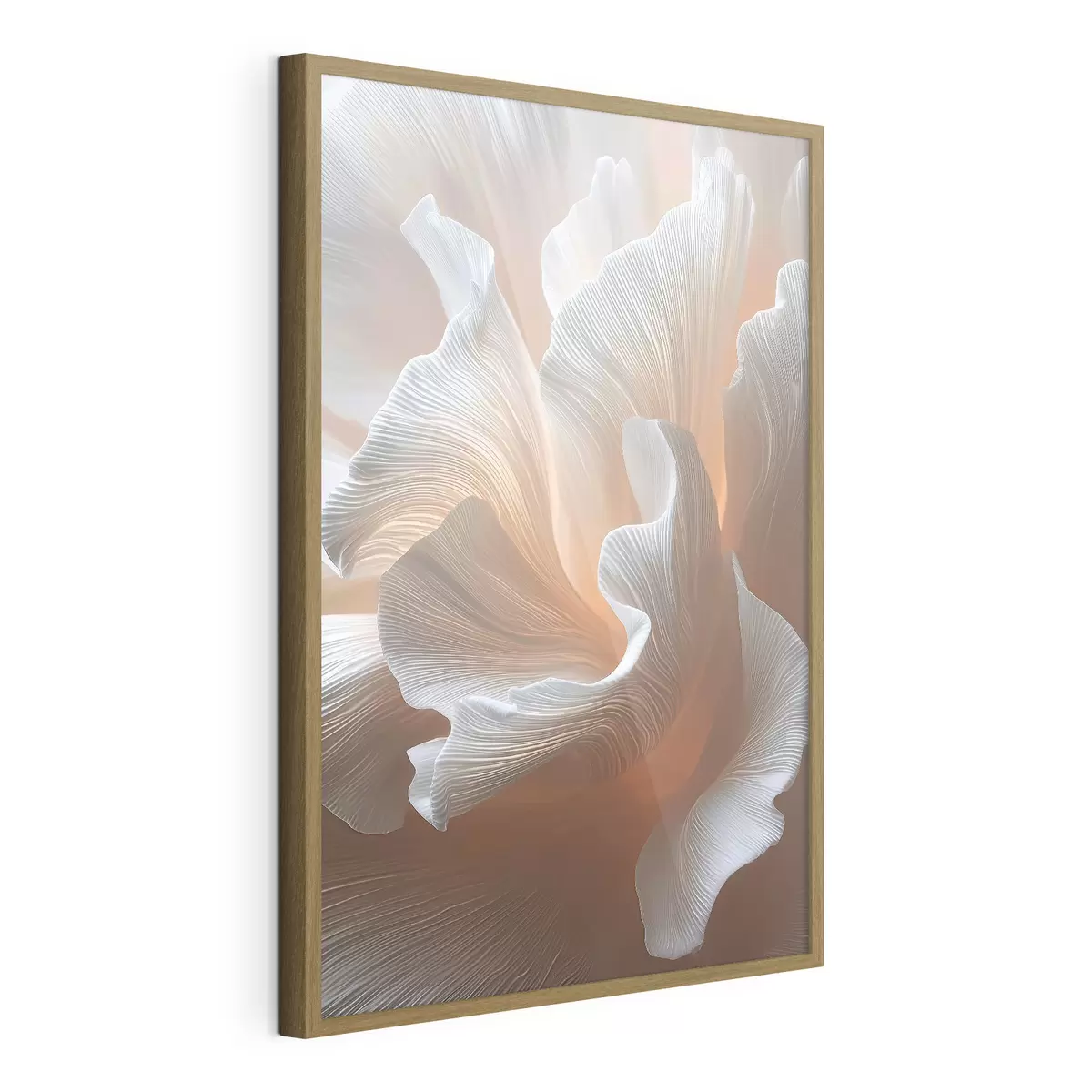 Poster Pétalos blancos y vaporosos con un cálido brillo melocotón f45909