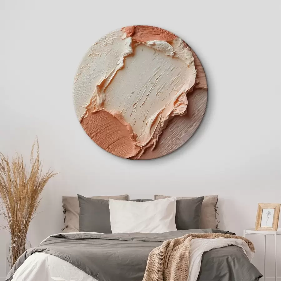 murales de pared Pinceladas con textura crema-melocotón, impasto rico r45869