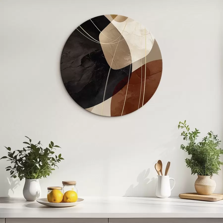 murales de pared Formas geométricas en una paleta cálida, líneas finas r45879