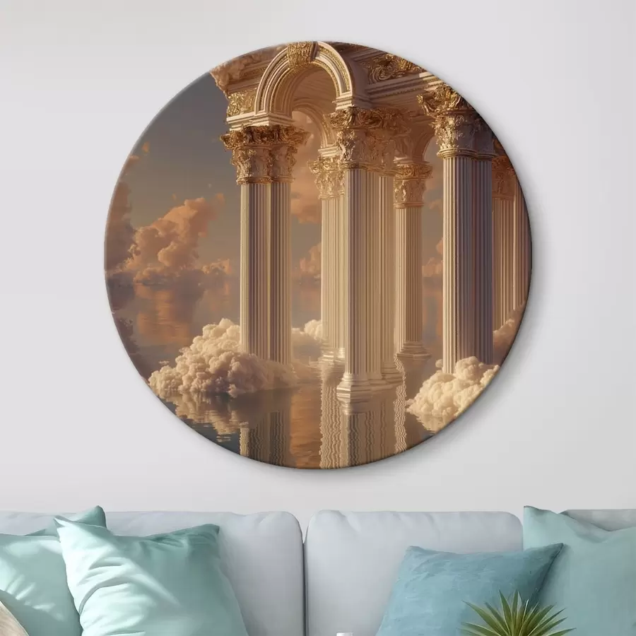 murales de pared Columnas en las nubes, reflejos en el agua r45881