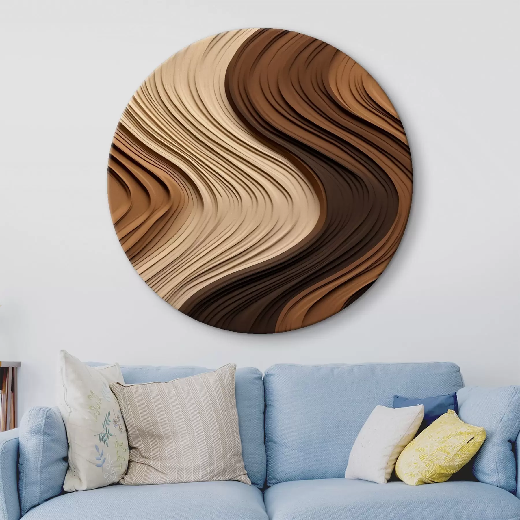 murales de pared Ondas verticales en cálidas capas de color beige-marrón r45905