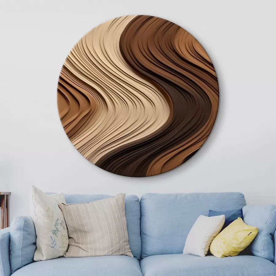 murales de pared Ondas verticales en cálidas capas de color beige-marrón r45905