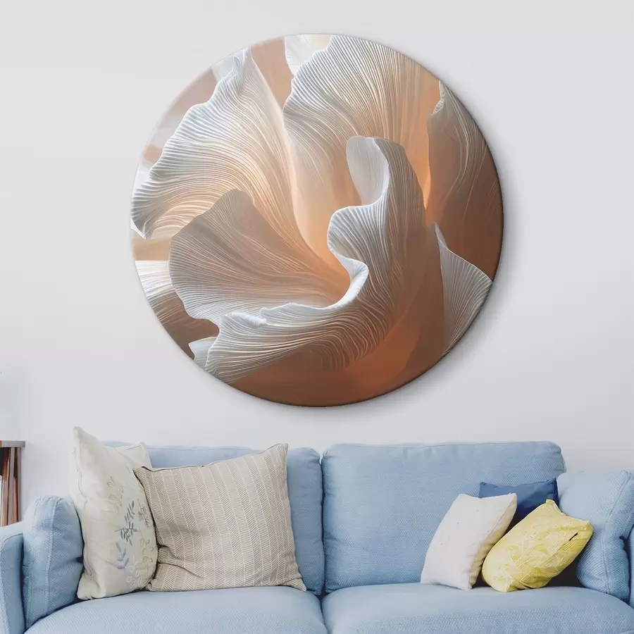 murales de pared Pétalos blancos y vaporosos con un cálido brillo melocotón r45909