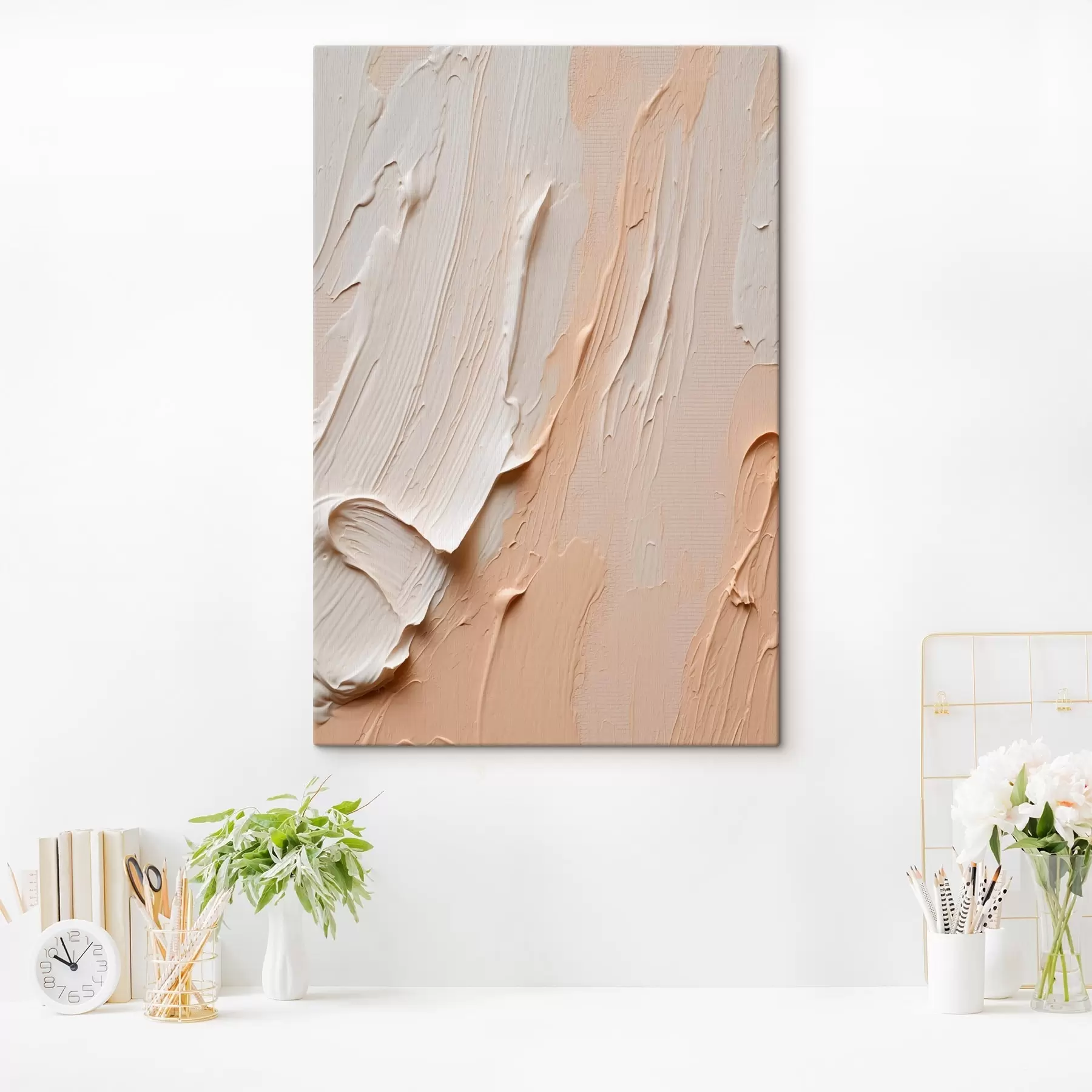 murales de pared Pinceladas texturizadas en tonos beige crema s45871