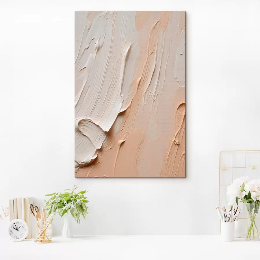 murales de pared Pinceladas texturizadas en tonos beige crema s45871