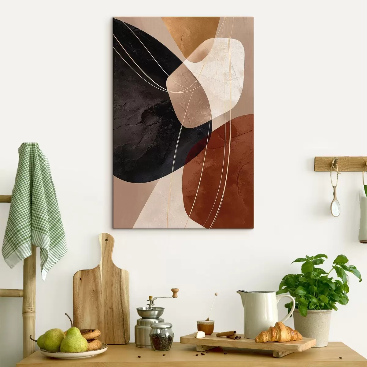 murales de pared Formas geométricas en una paleta cálida, líneas finas s45879