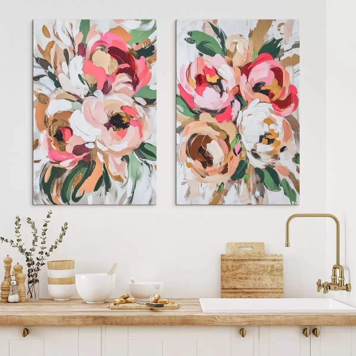 murales de pared Grandes flores abstractas m00718