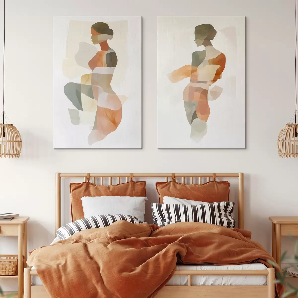 murales de pared Siluetas femeninas abstractas m00788