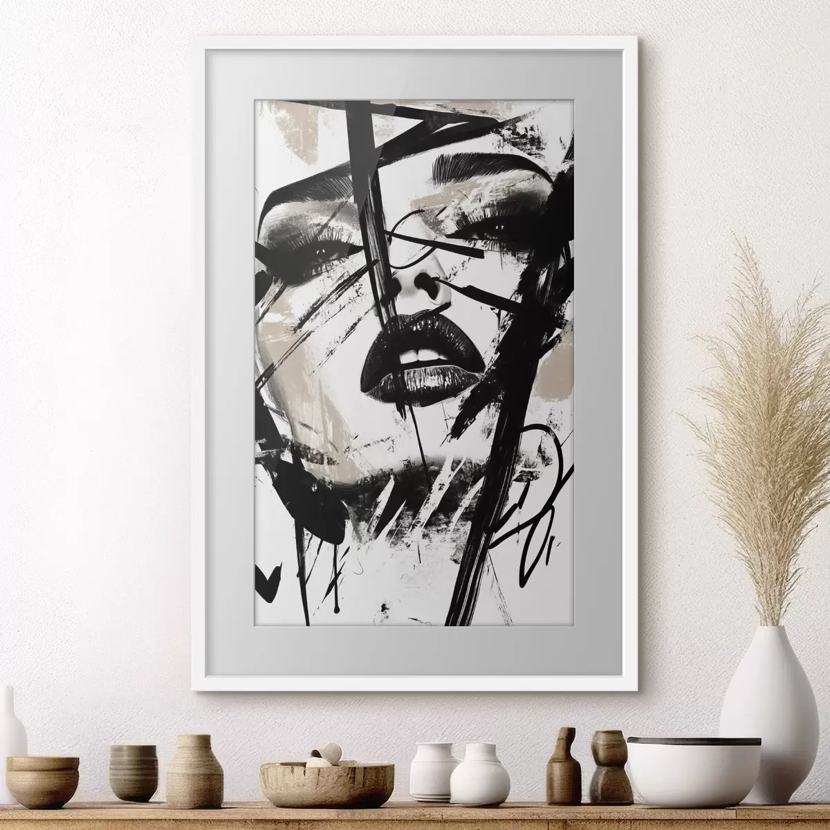 Poster Retrato abstracto de una mujer al estilo graffiti f45777