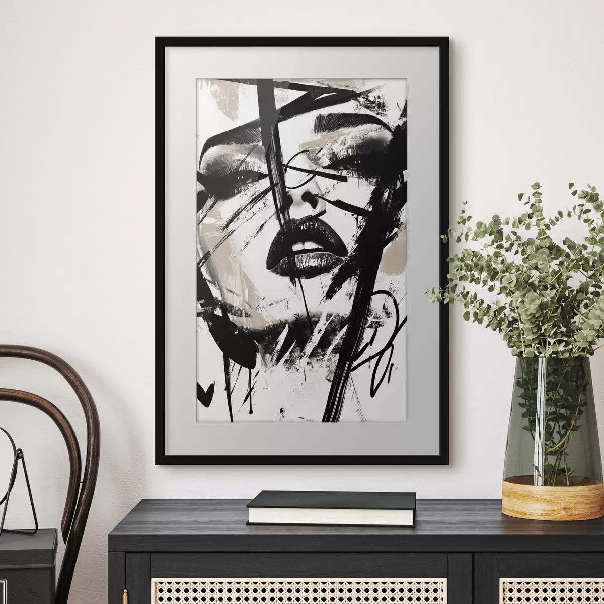 Poster Retrato abstracto de una mujer al estilo graffiti f45777