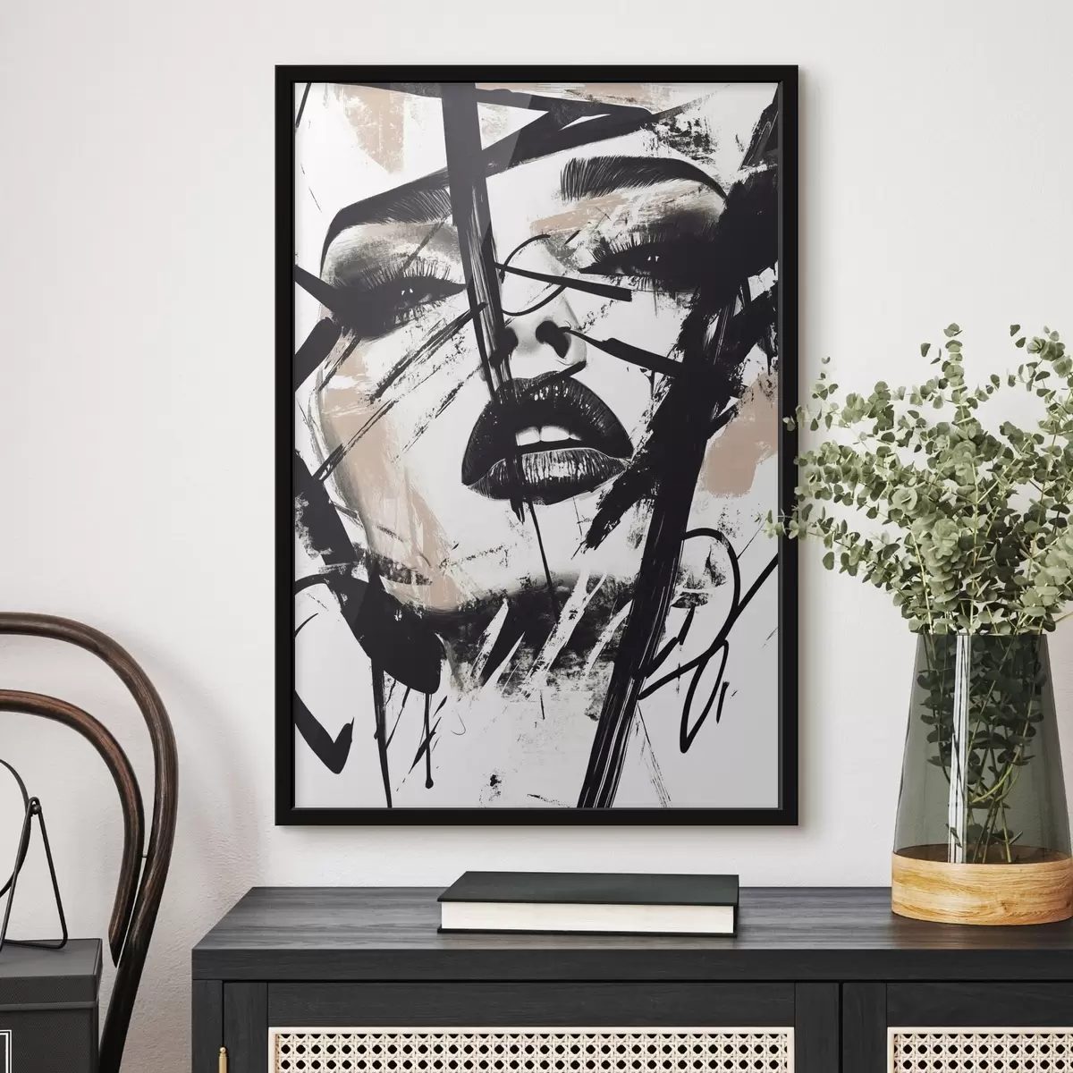 Poster Retrato abstracto de una mujer al estilo graffiti f45777