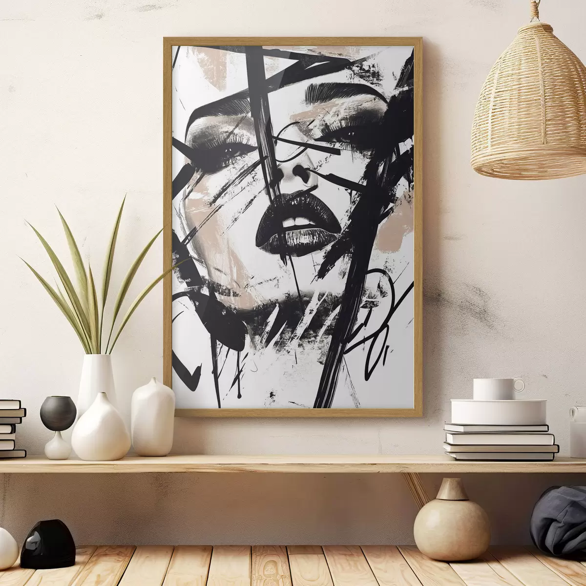 Poster Retrato abstracto de una mujer al estilo graffiti f45777