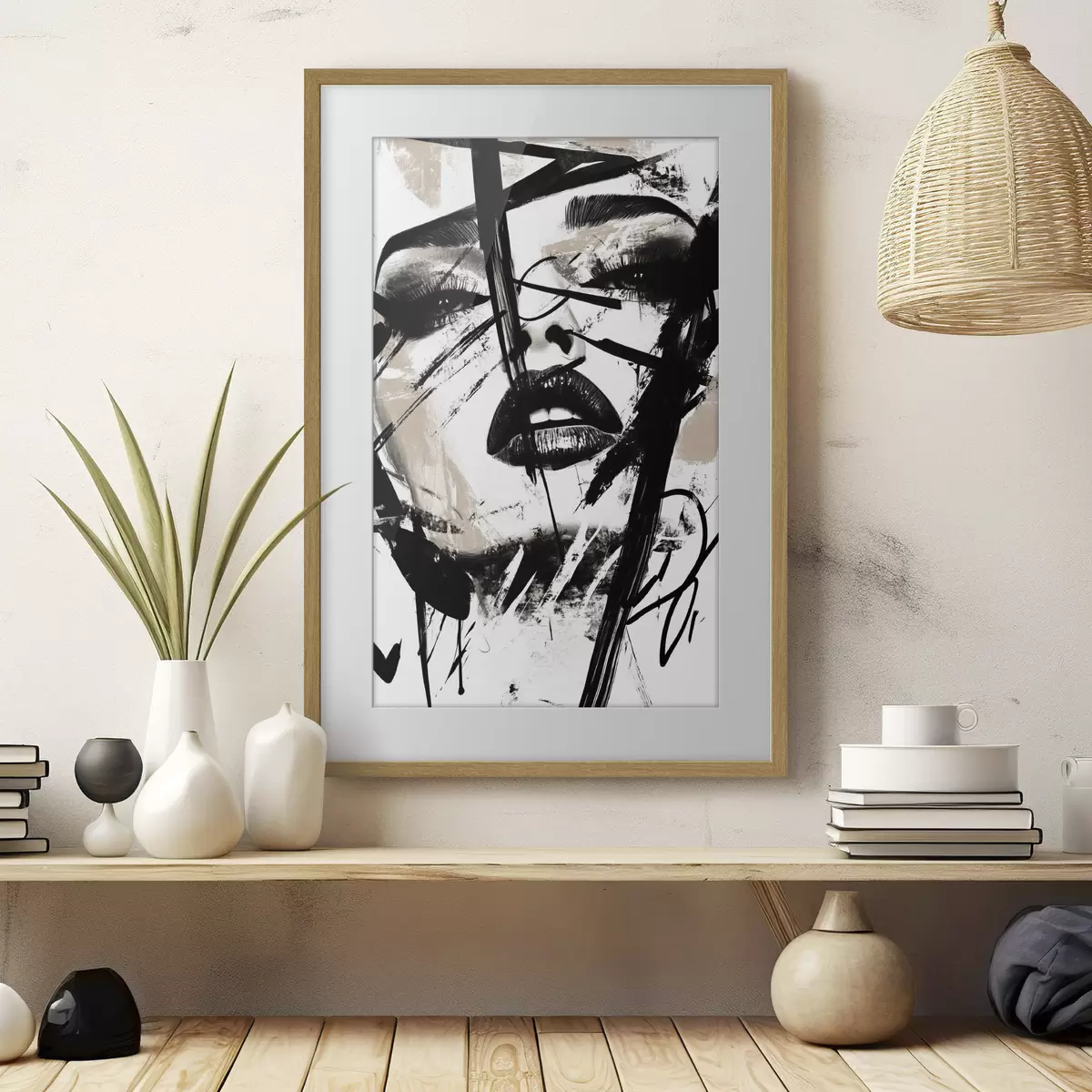Poster Retrato abstracto de una mujer al estilo graffiti f45777