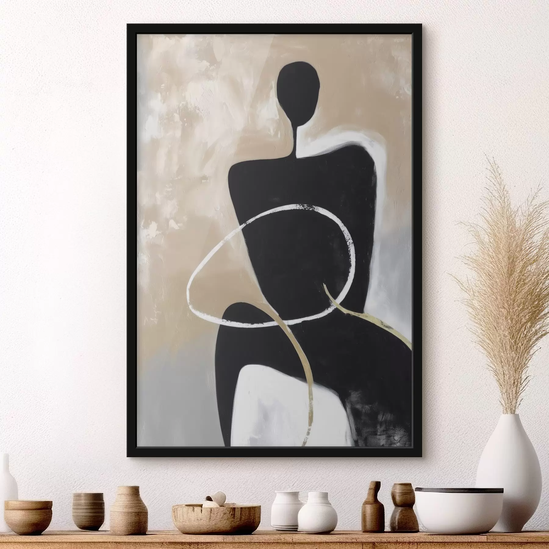 murales de pared Silueta abstracta con formas minimalistas f45984