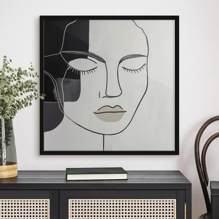 murales de pared Retrato abstracto minimalista f45987