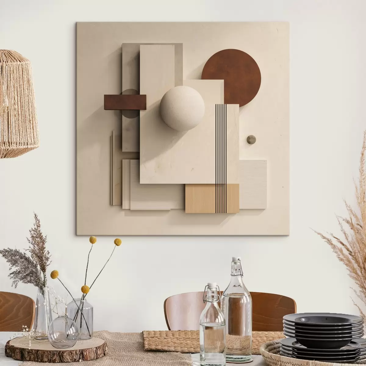 murales de pared Geometría de la calma en estilo minimalista moderno s45856