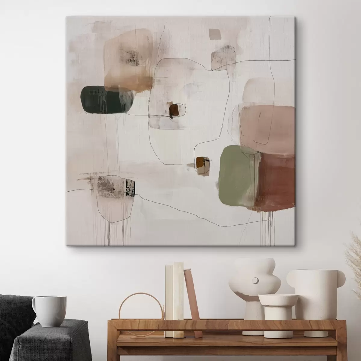 murales de pared Minimalismo abstracto en tonos cálidos s45860