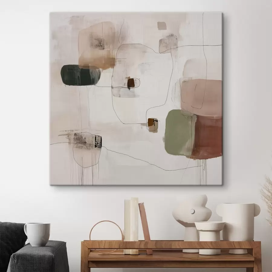 murales de pared Minimalismo abstracto en tonos cálidos s45860