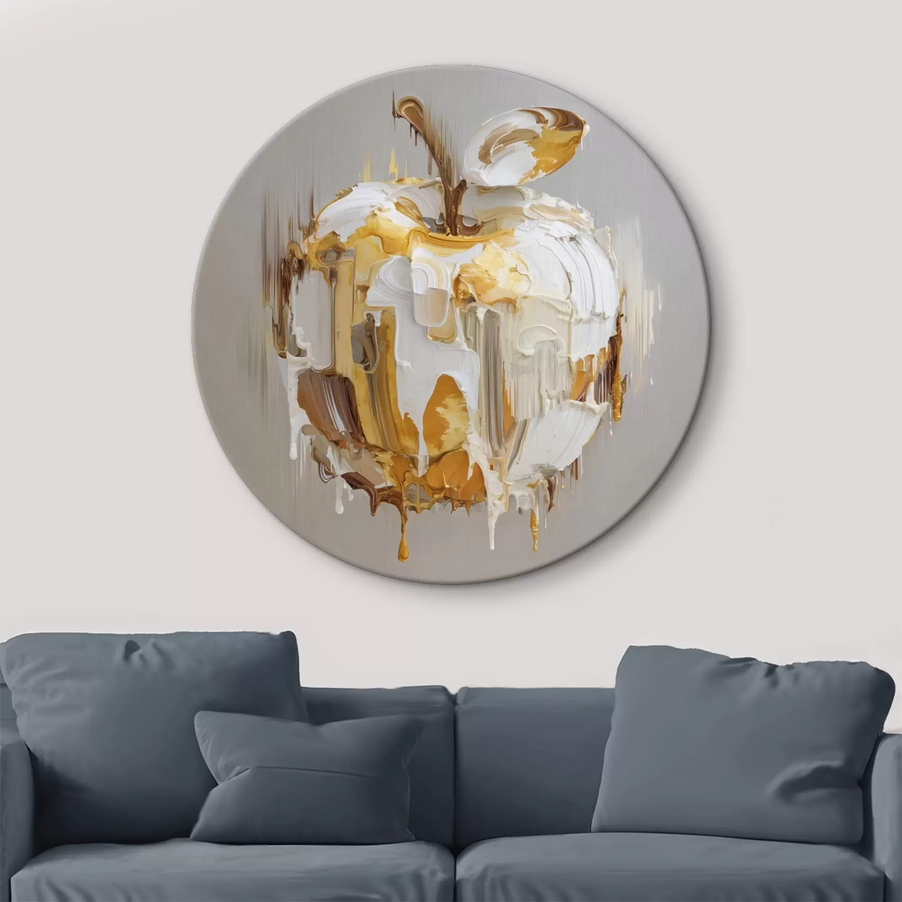 murales de pared Manzana con efecto de pintura derretida r45862