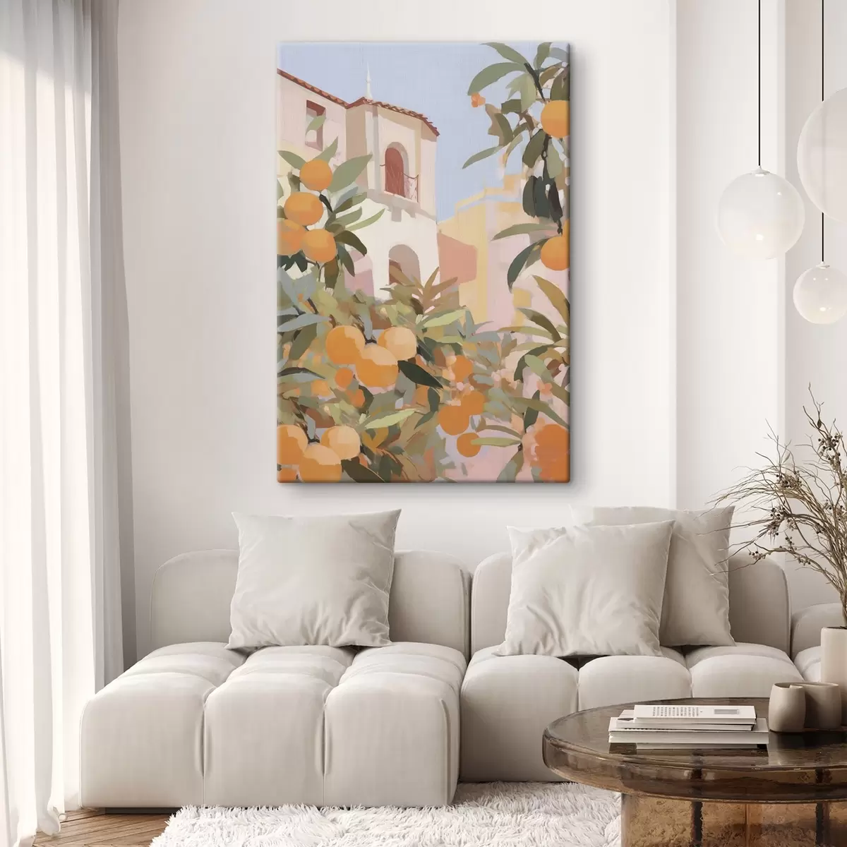 murales de pared Naranjas en una rama delante de la casa s46060