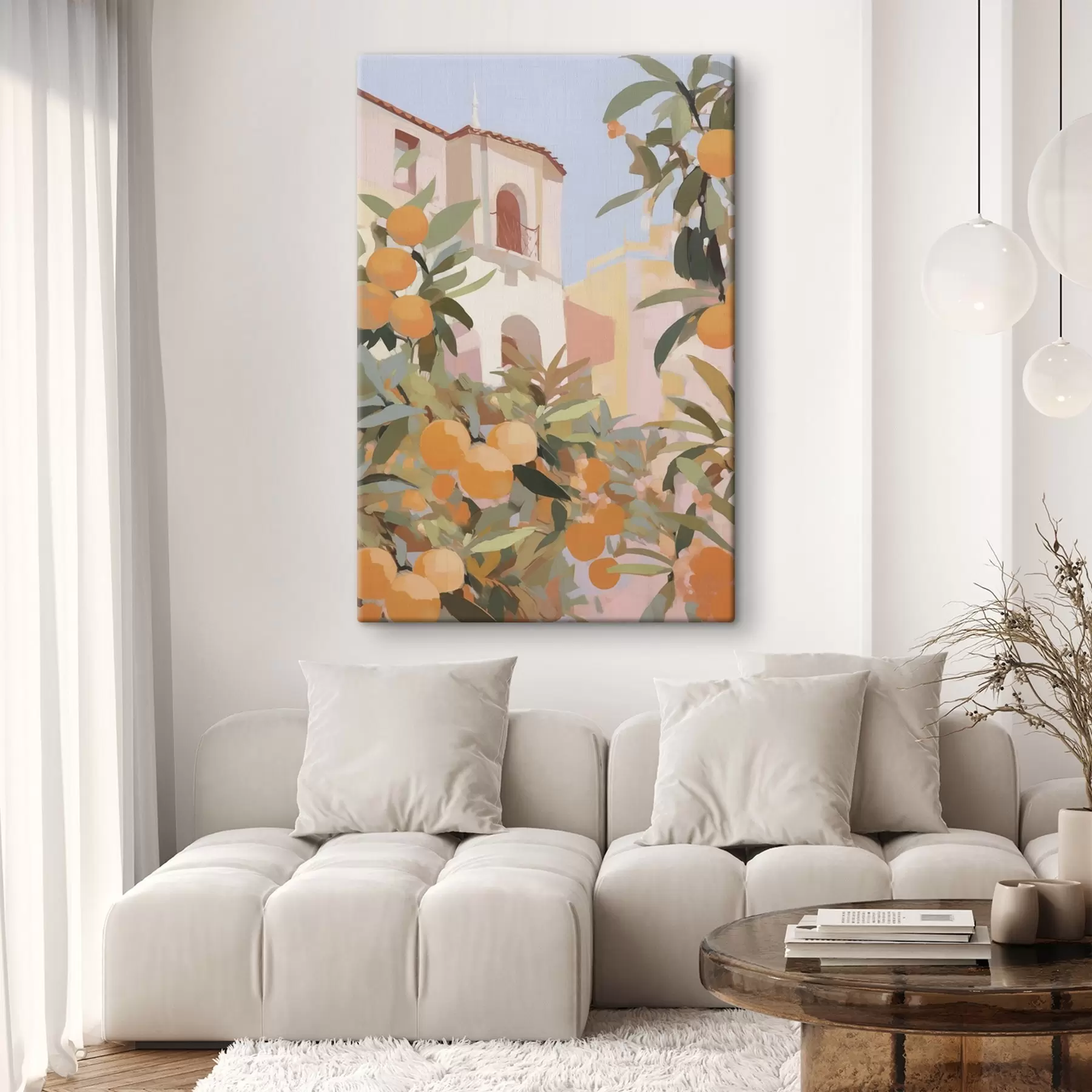 murales de pared Naranjas en una rama delante de la casa s46060