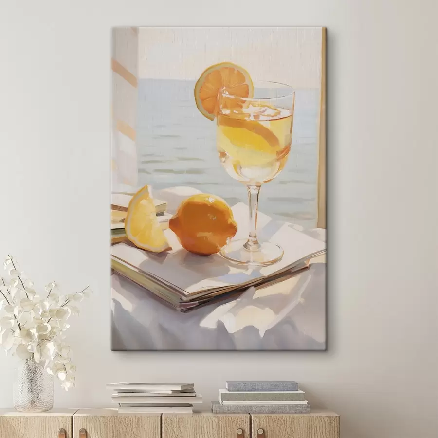 murales de pared Un cóctel en una copa junto a la ventana s46064