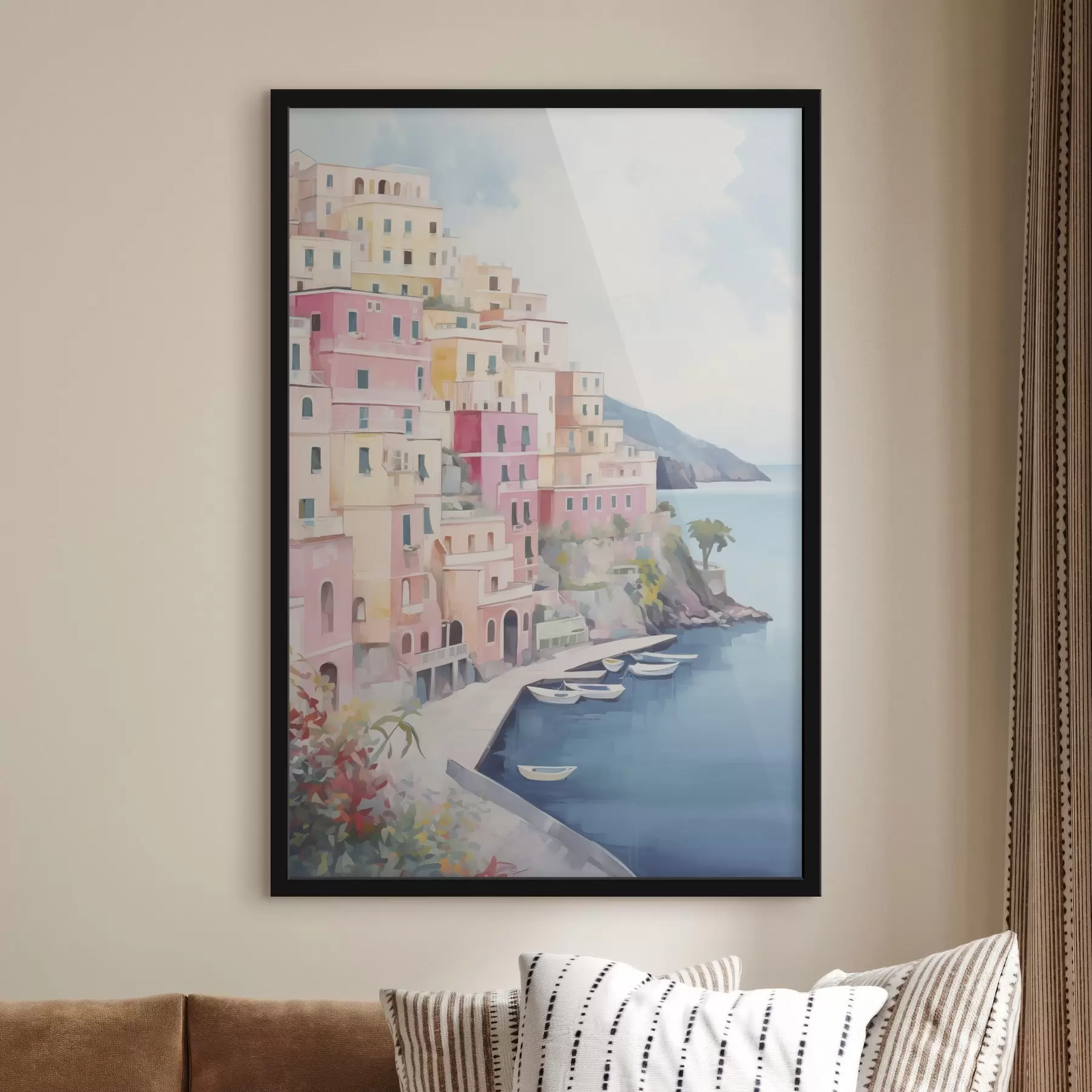 murales de pared Casas junto a la bahía f46066