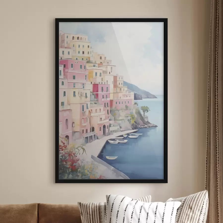 murales de pared Casas junto a la bahía f46066