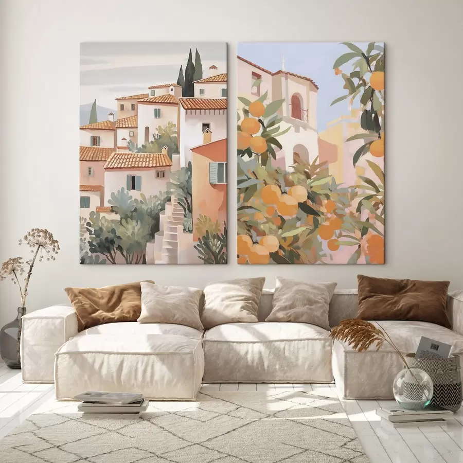 murales de pared Casas en medio del jardín m00791