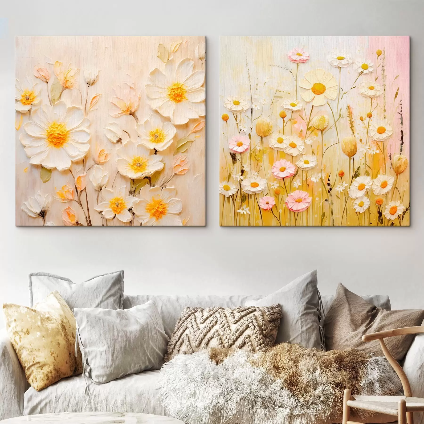 murales de pared Prado de flores en estilo pintura al óleo m00711