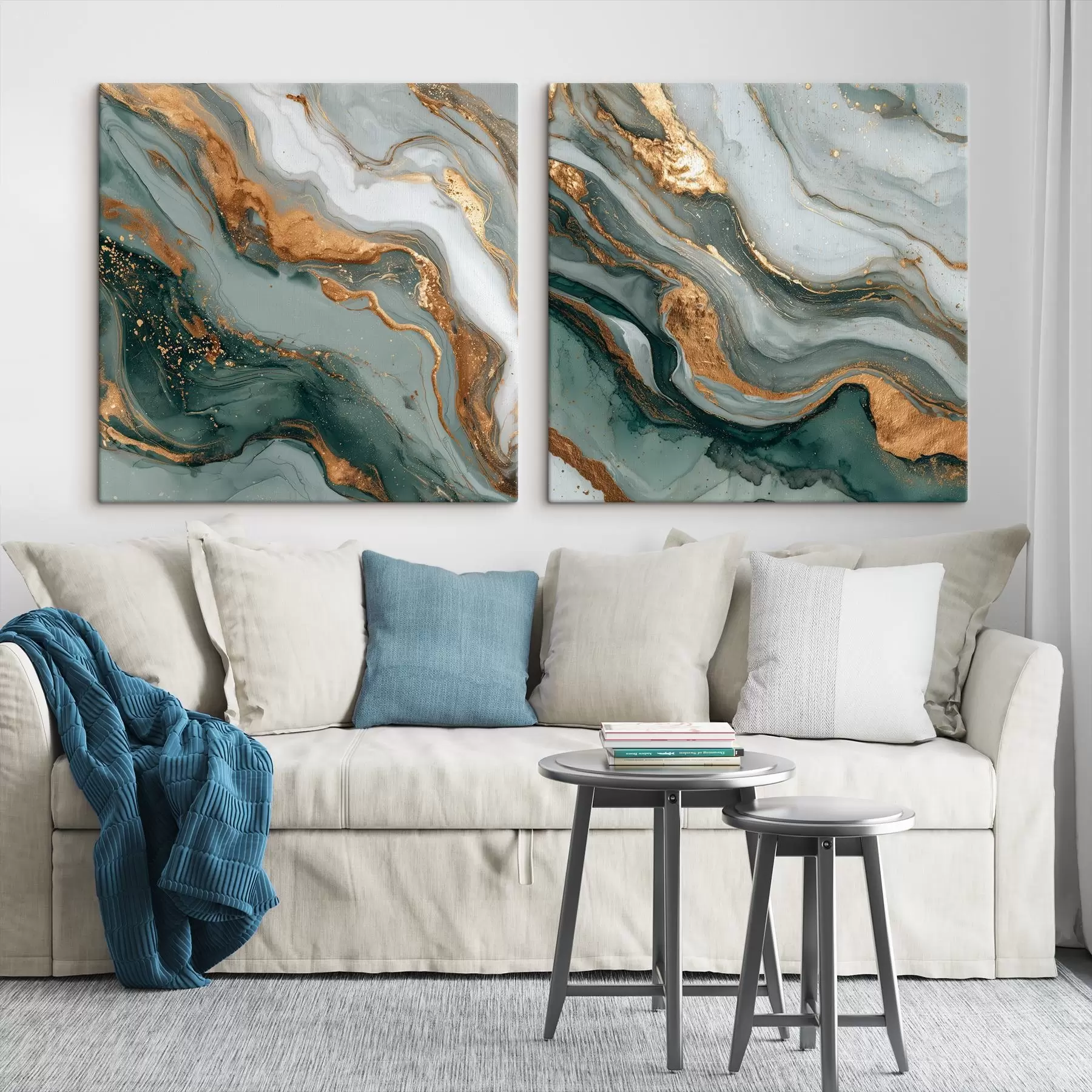 murales de pared Textura de mármol en tonos gris turquesa m00744