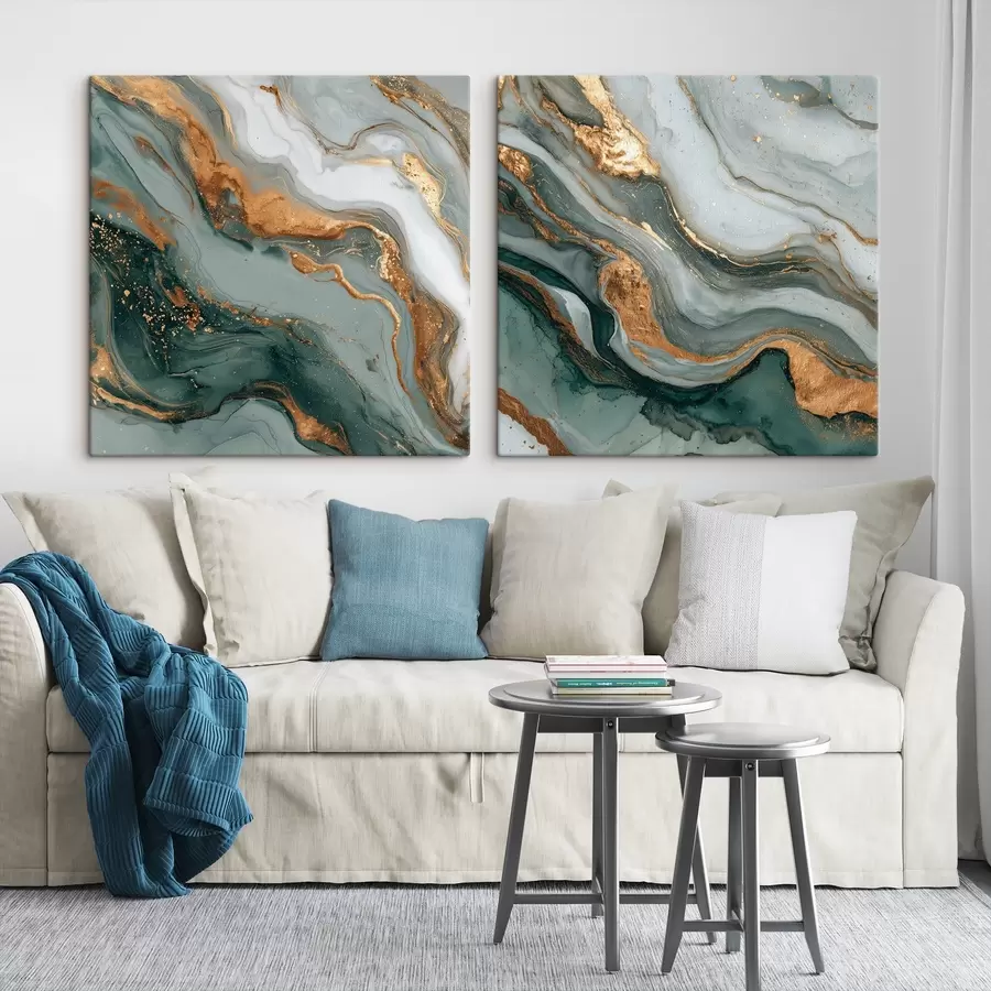 murales de pared Textura de mármol en tonos gris turquesa m00744