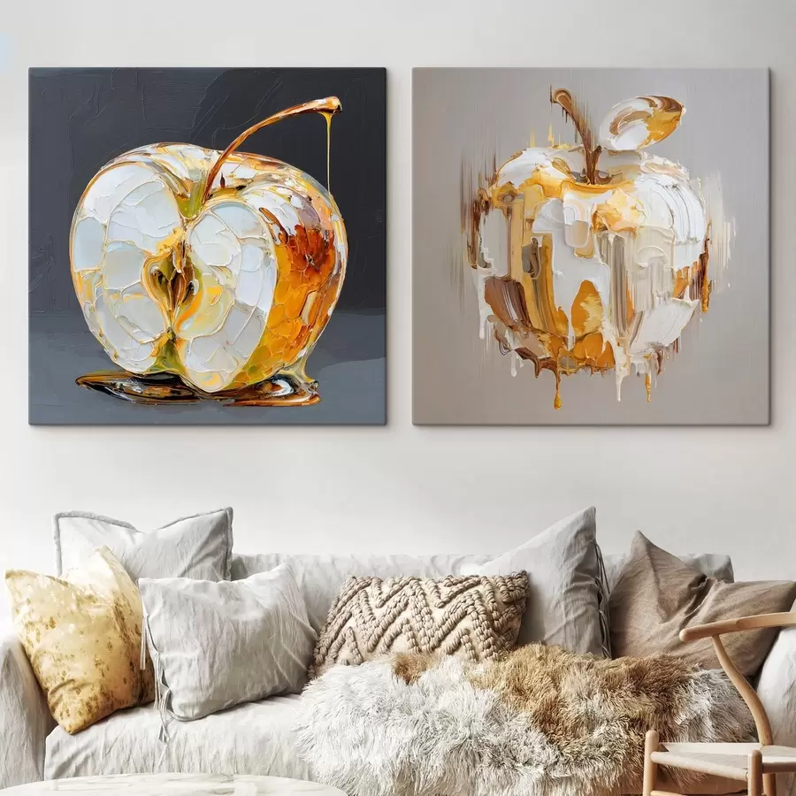 murales de pared Abstracción con manzana en interpretación moderna m00746