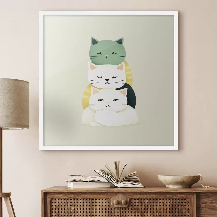 murales de pared Composición de tres gatos en estilo animación f45734