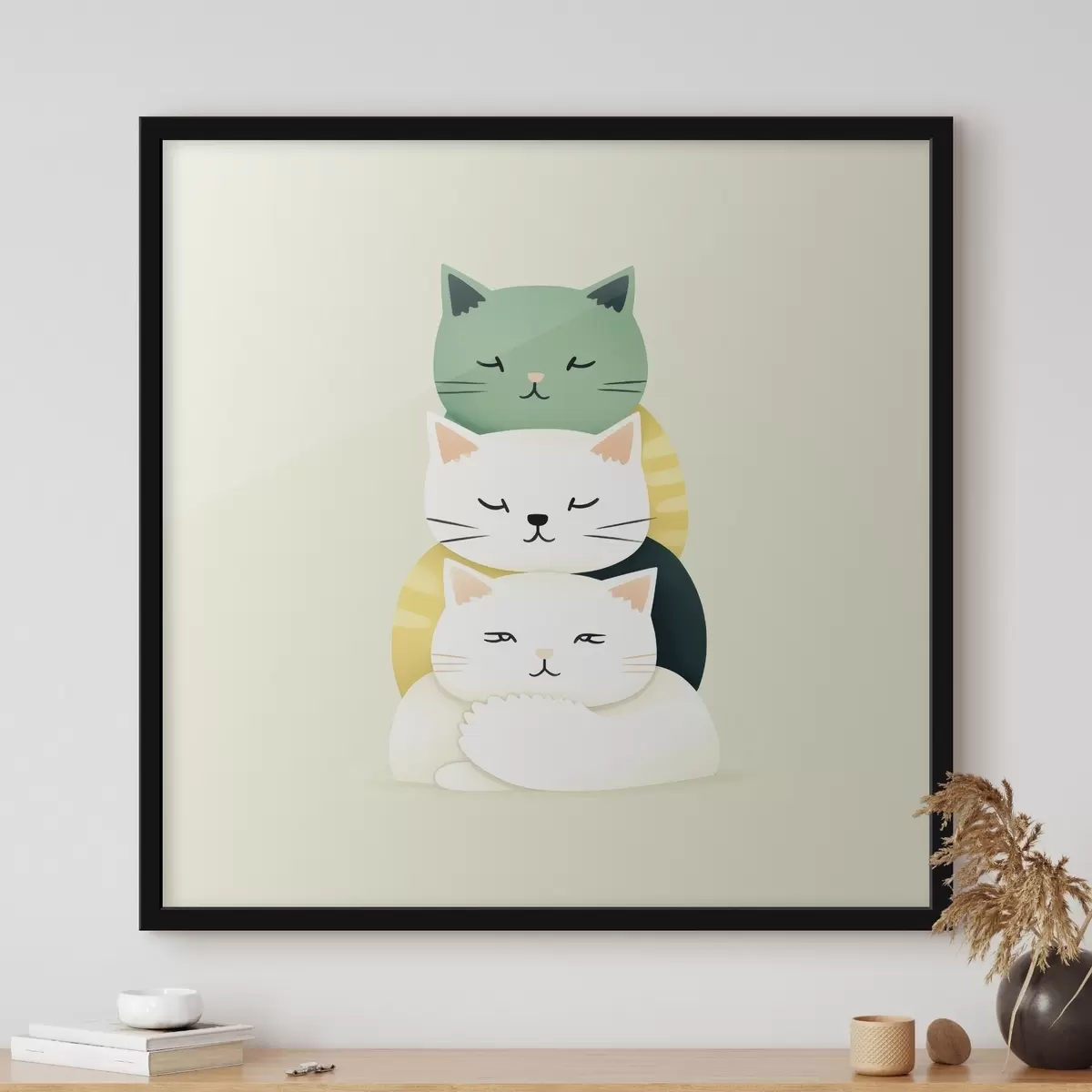 Poster Composición de tres gatos en estilo animación f45734