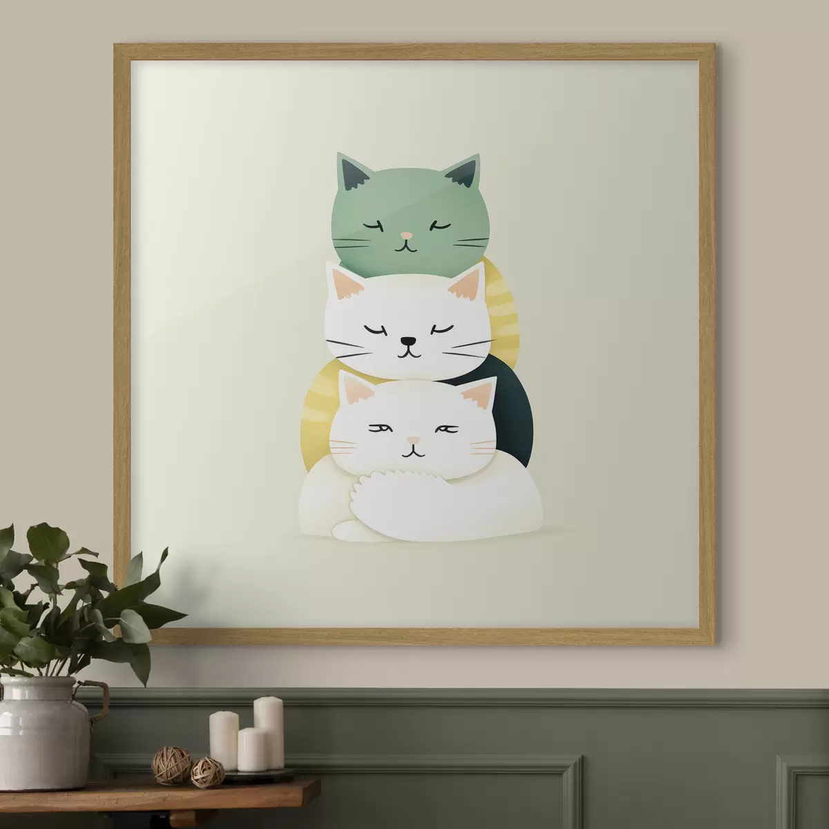 Poster Composición de tres gatos en estilo animación f45734