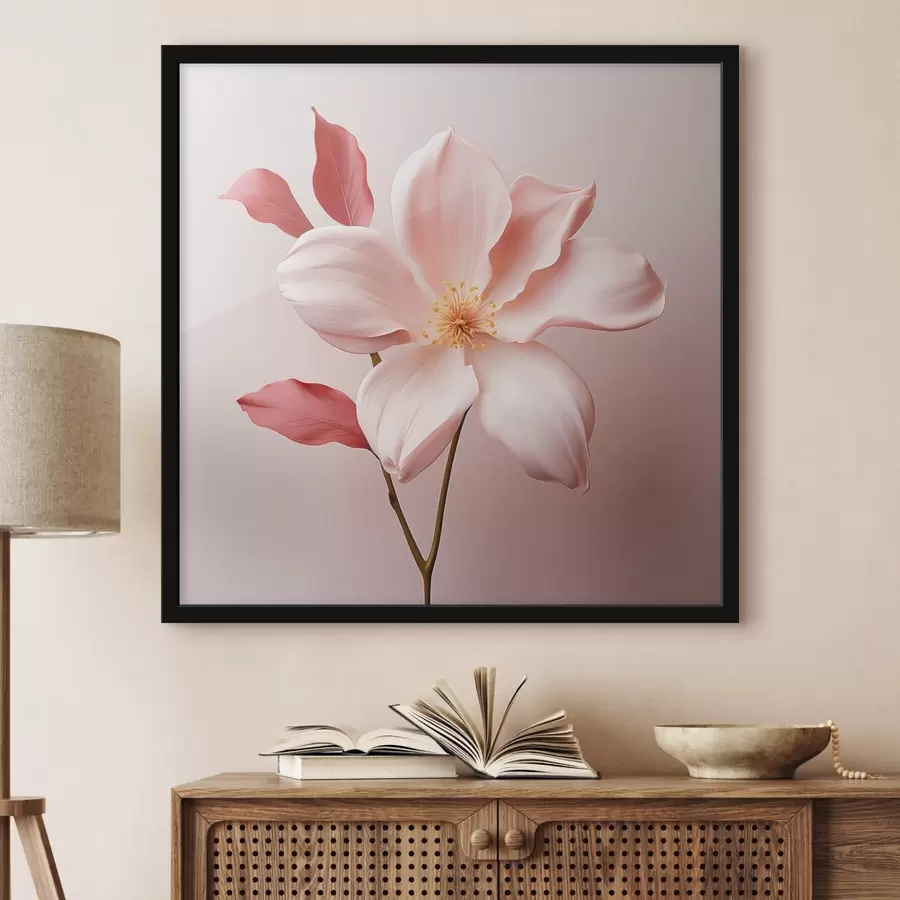 murales de pared Magnolia rosa en estilo minimalista f45735